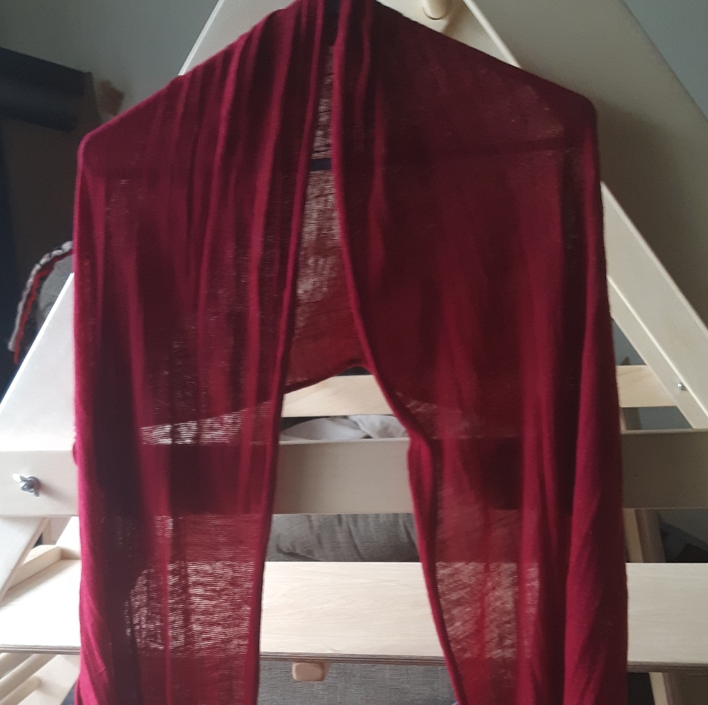 Long burgandy scarf